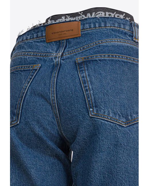 Alexander Wang Blue Straight-Leg Washed Jeans