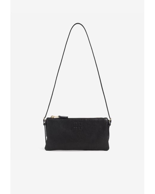 Miu Miu White Mini Nappa Leather Pouch