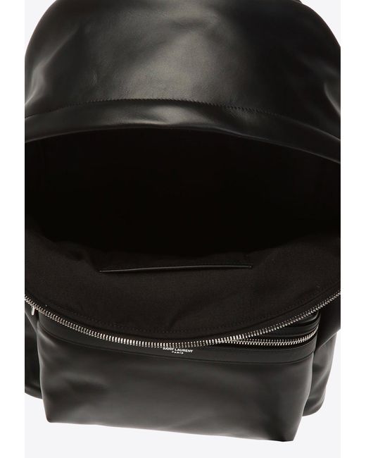 Saint Laurent Black City Leather Backpack for men