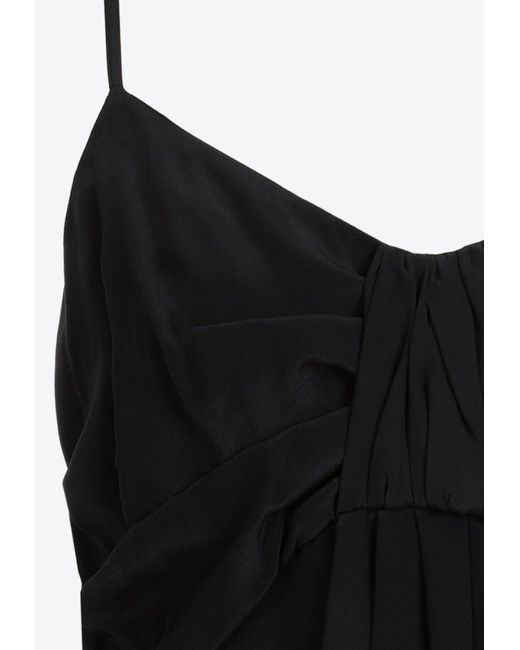 Simone Rocha Black Front Bow Midi Slip Dress