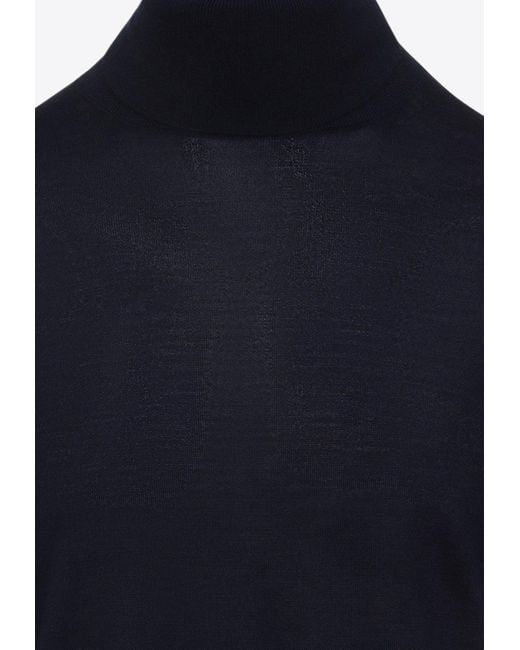 Saint Laurent Blue Turtleneck Wool And Cashmere Sweater for men