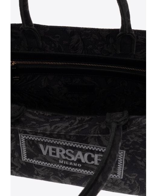 Versace Black Small Barocco Athena Top Handle Bag