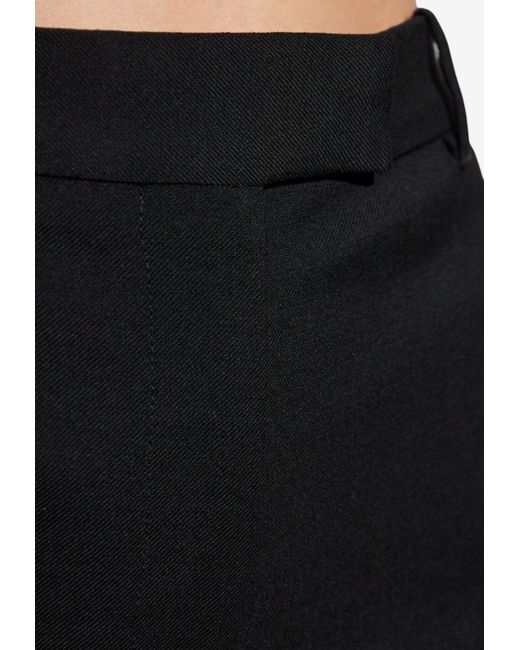 McQueen Black Pleated Wool Pants