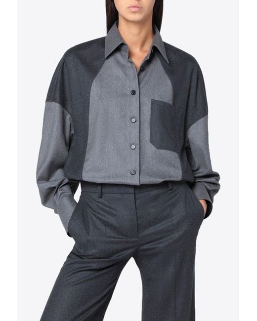 Stella McCartney Gray Colorblocked Oversized Shirt