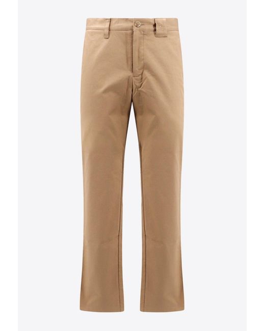 Burberry Natural Logo-Embroidered Cargo Pants for men