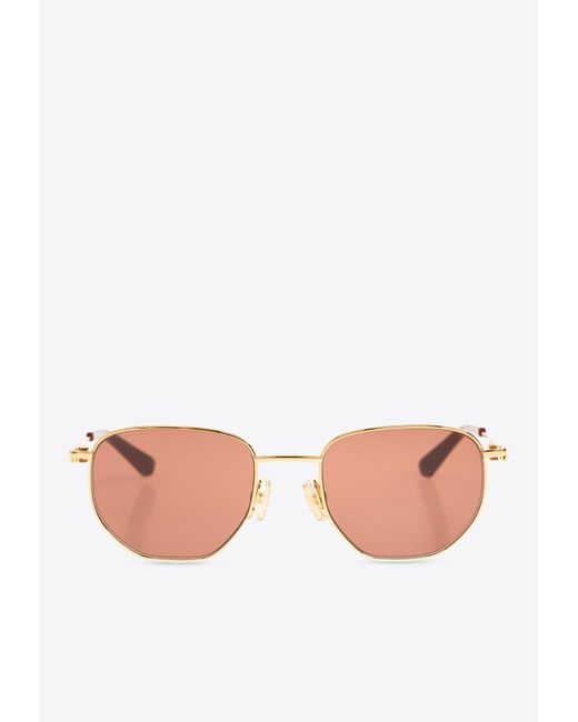 Bottega Veneta Pink Split Panthos Sunglasses