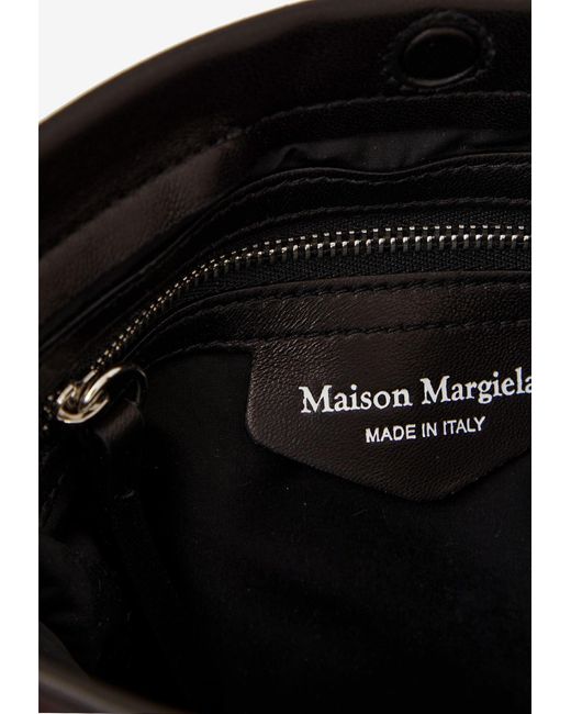 Maison Margiela Black Glam Slam Quilted Leather Flat Shoulder Bag for men