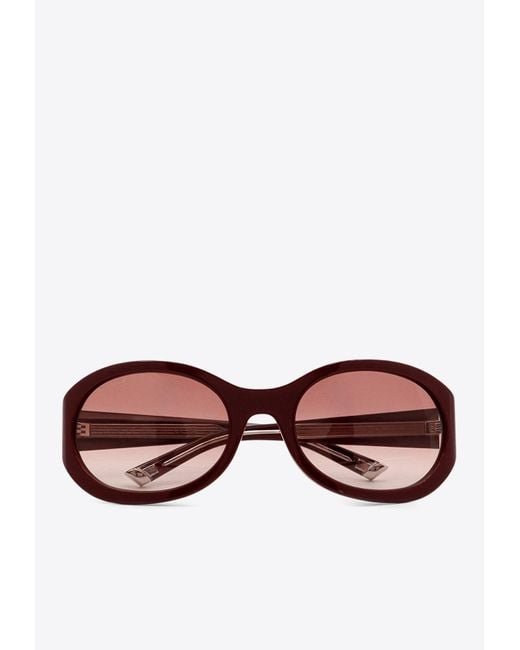 Gucci Brown Round-Frame Logo Sunglasses