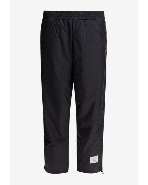 Thom Browne Black Logo Patch Track Pants for men