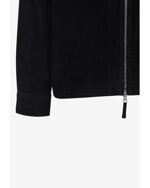 C P Company Black Signature Lens Corduroy Overshirt for men