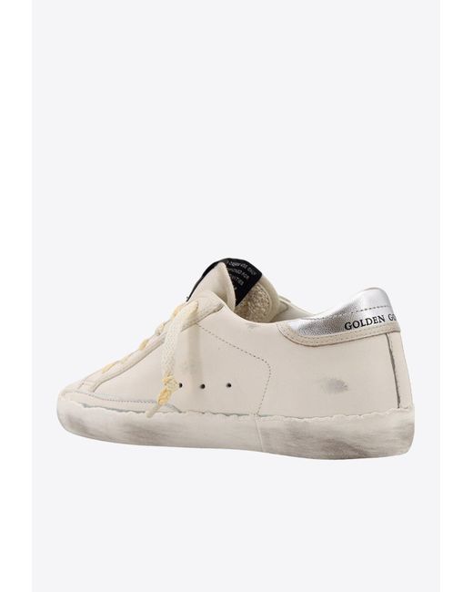 Golden Goose Deluxe Brand White Super Star Low-Top Leather Sneakers