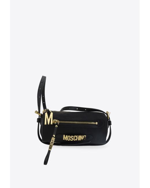 Moschino Logo Lettering Crossbody Bag in Black | Lyst