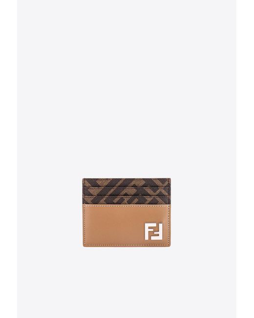 Fendi White Ff Squared Cardholder for men