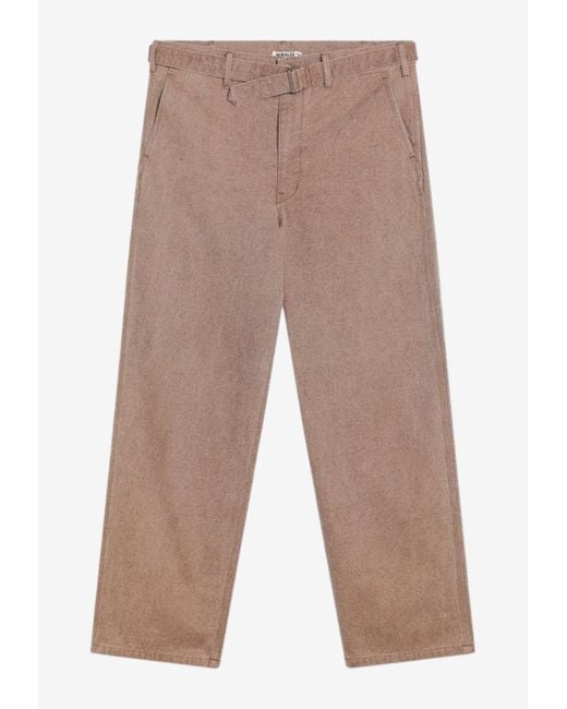 AURALEE Washed Canvas Belted Pants in Natural for Men | Lyst