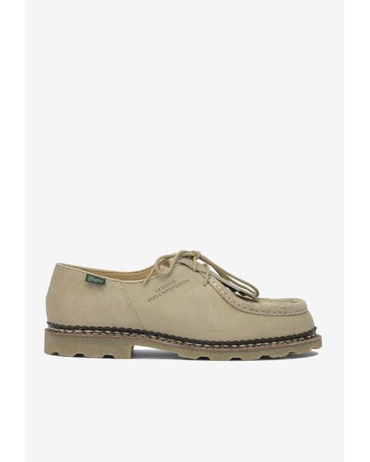 Paraboot Brown Suede Derby Shoes for men