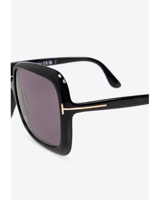 Tom Ford Gray Over-Sized Square Sunglasses