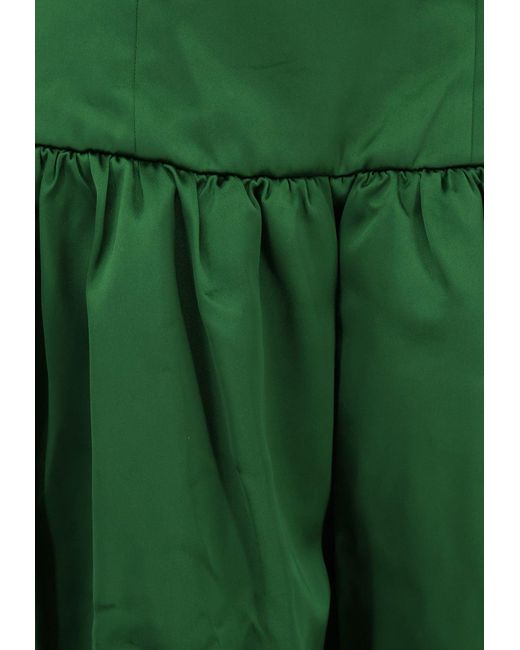 Self-Portrait Green Sleeveless Satin Maxi Dress