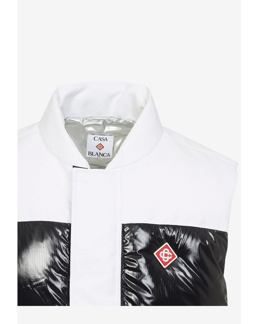 Casablanca White Logo-Patch Down Vest for men