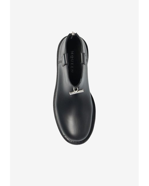 McQueen Black Platform Ankle Boots