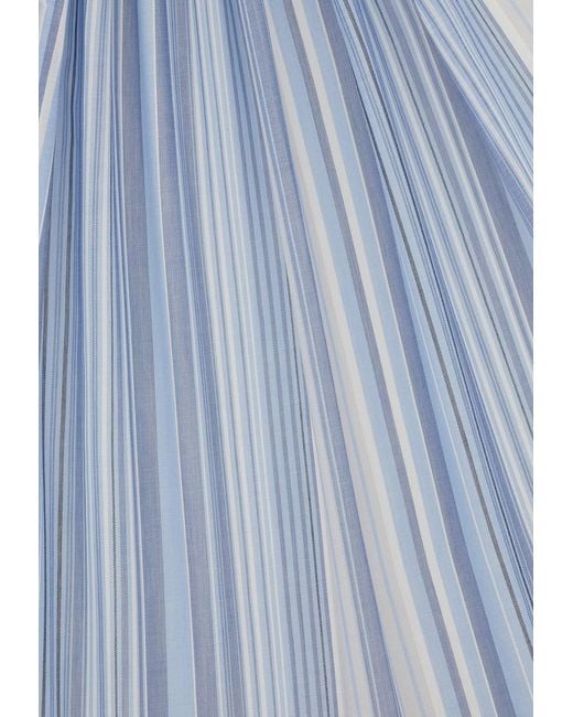 Ferragamo Blue Stripe Pattern Scarf for men