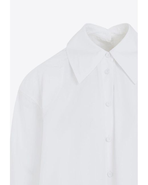 Jil Sander White Oversized Long-Sleeved Shirt