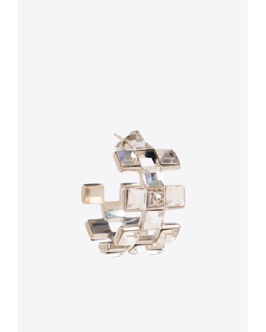 Dolce & Gabbana White Crystal-Embellished Single Earring