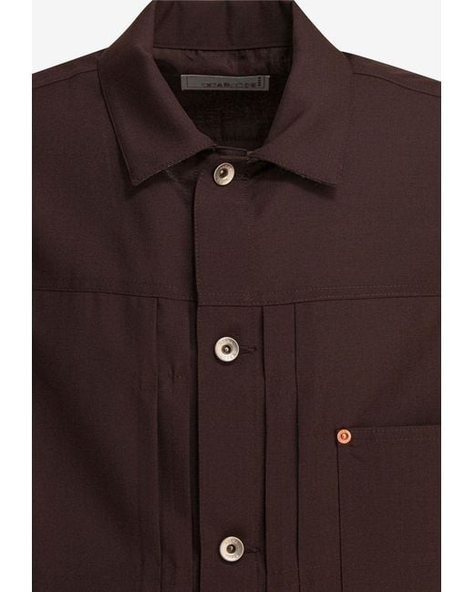 Sacai Brown Suiting Button-Up Jacket for men