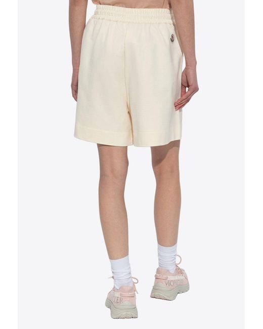 Moncler Natural Logo Patch Mini Shorts