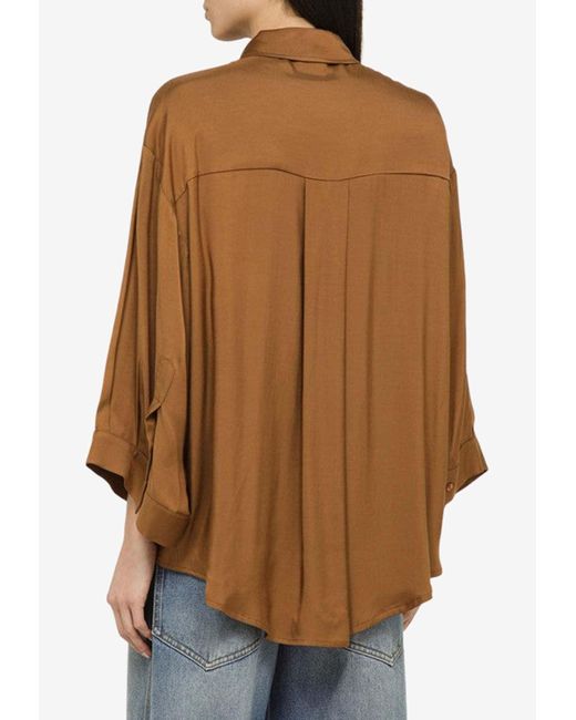 FEDERICA TOSI Brown Basic Oversized Shirt