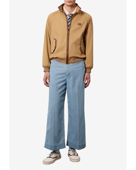 Valentino Blue Vlogo Zip-Up Jacket for men