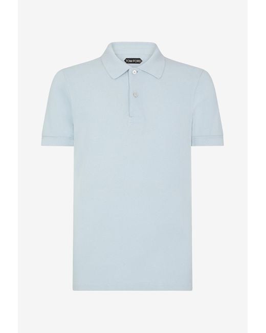 Tom Ford Blue Short-Sleeved Polo T-Shirt for men