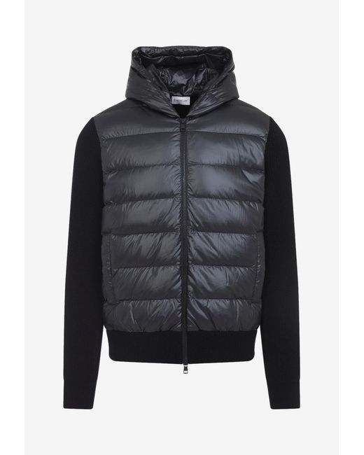 Moncler Black Paneled Zip-Up Jacket for men