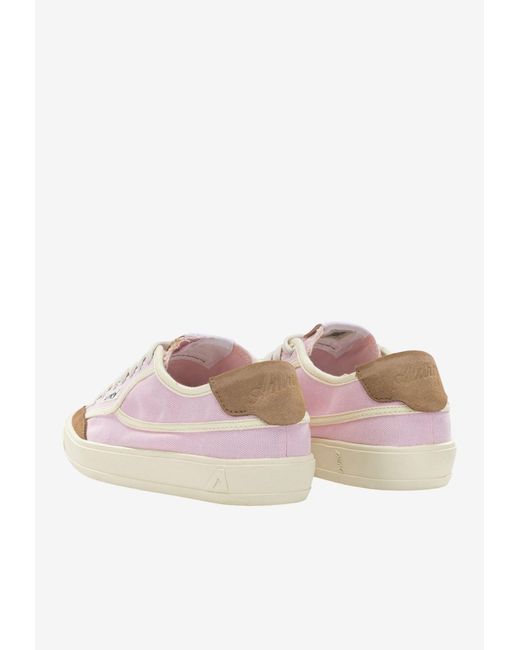 Autry Pink Windscape Canvas Sneakers