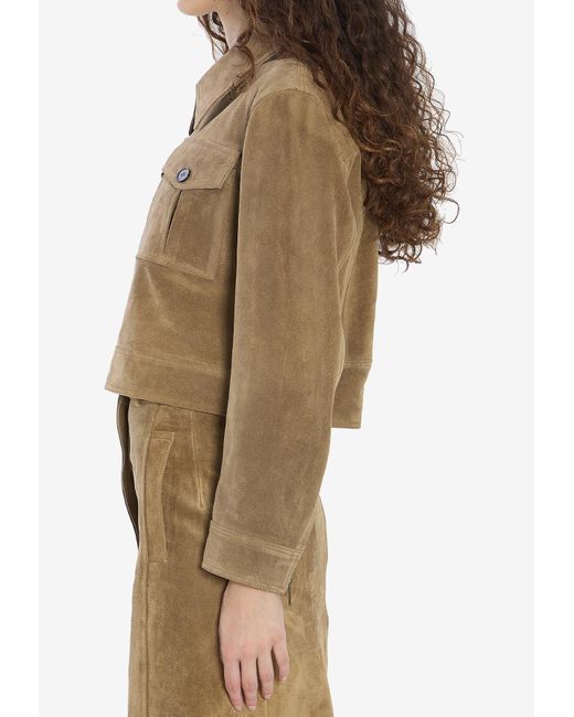 Arma Natural Helen Suede Cropped Jacket