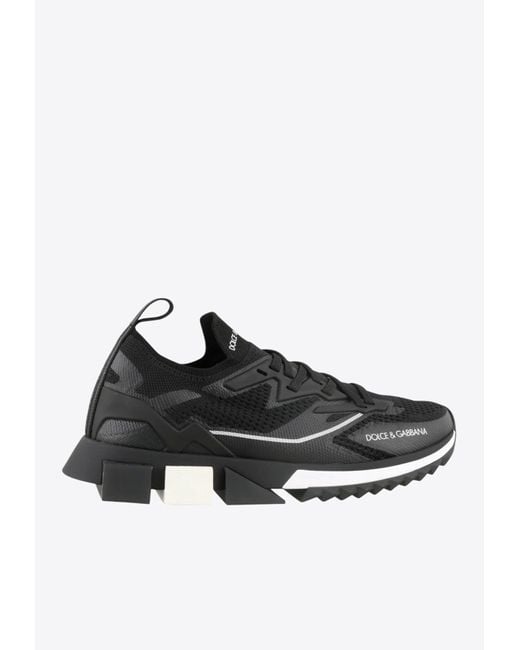 Dolce & Gabbana Black Sorrento Nylon And Mesh Low-Top Sneakers for men
