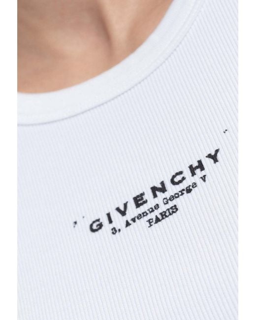Givenchy White Ribbed Sleeveless Top