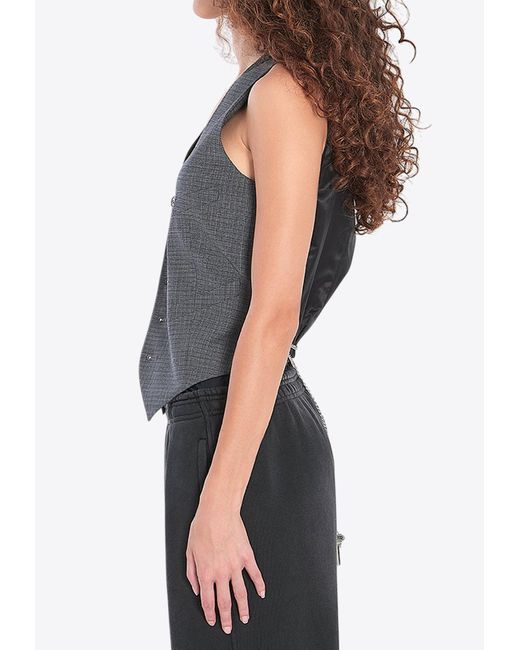 Alexander Wang Blue Paneled Vest With Chain