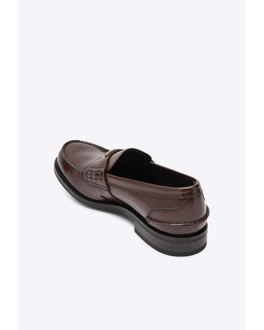 Prada Brown Logo Loafers for men