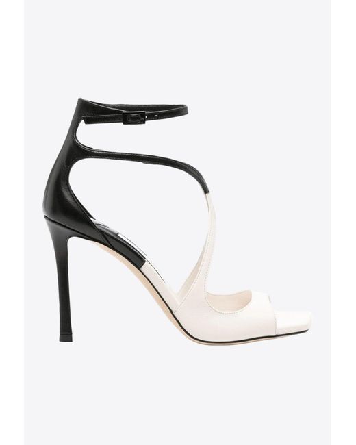 Jimmy Choo White Azia 95 Leather Sandals