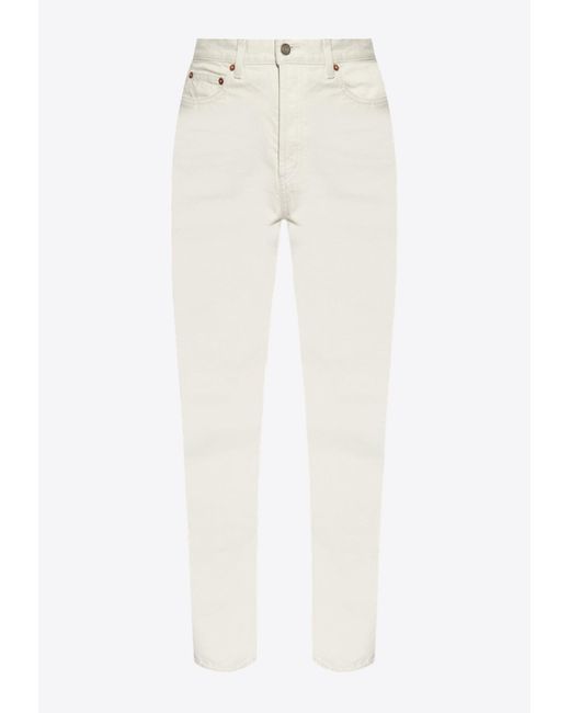Saint Laurent White High-Waist Denim Jeans
