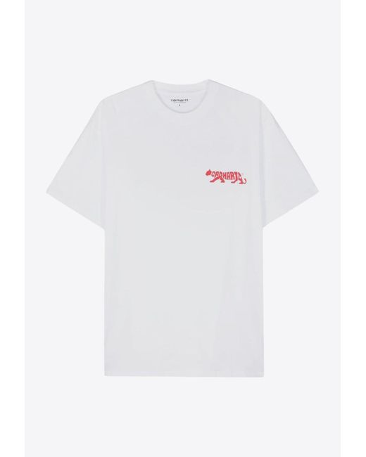 Carhartt White Rocky Print Short-Sleeved T-Shirt for men