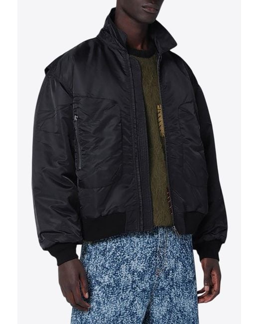 Brain Dead Black Zip Bomber Jacket for men