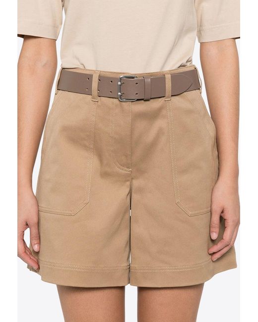 Moncler White Logo Patch Mini Shorts