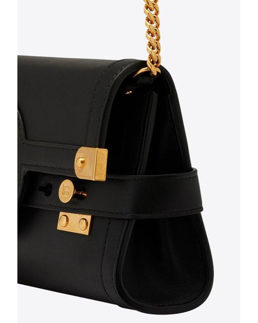 Balmain White B-Buzz Pouch 23 Leather Clutch