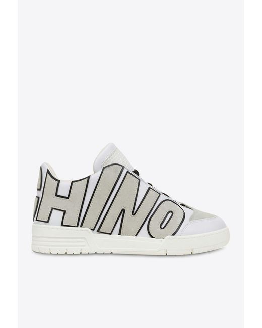 Moschino White Streetball Low-Top Sneakers for men