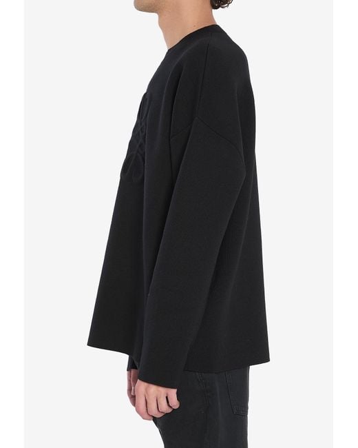 Loewe Black Anagram Wool Sweater for men