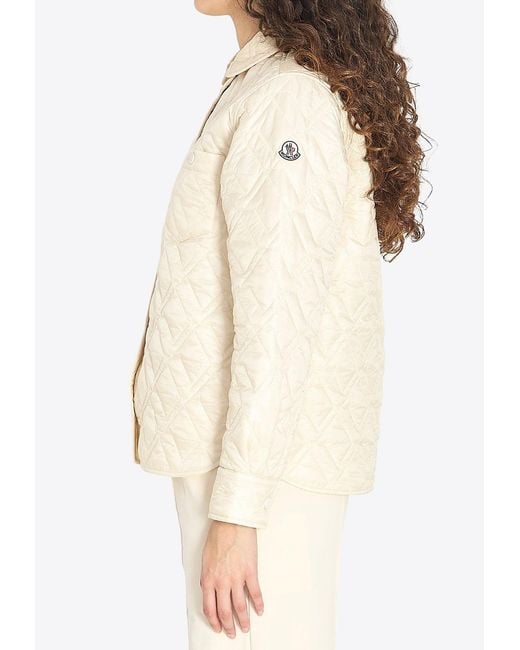 Moncler Natural Logo Patch Quilted Jacket