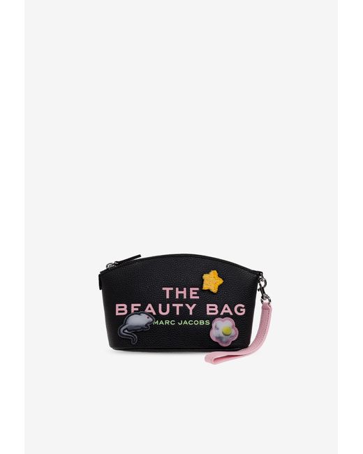 Marc Jacobs Black Sticker Patch Vanity Pouch