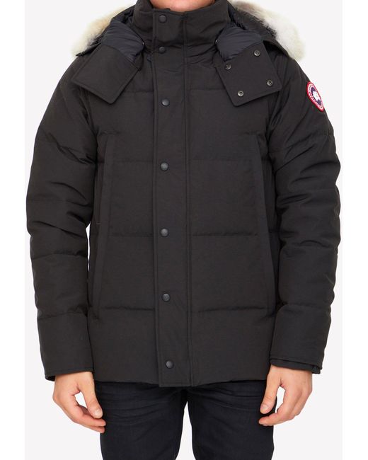 Canada Goose Wyndham Parka With Fur Hood in Black for Men Lyst