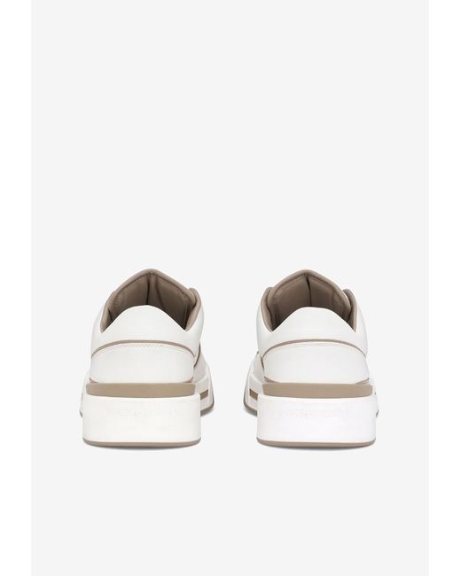 Dolce & Gabbana White Calfskin New Roma Sneakers for men